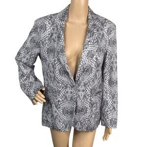 Anthropologie Level 99 Gray Snakeskin Python Blazer Suit Jacket SZ M